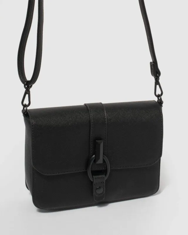 Black Saffiano Elissa Crossbody Bag sold by Collete Hayman