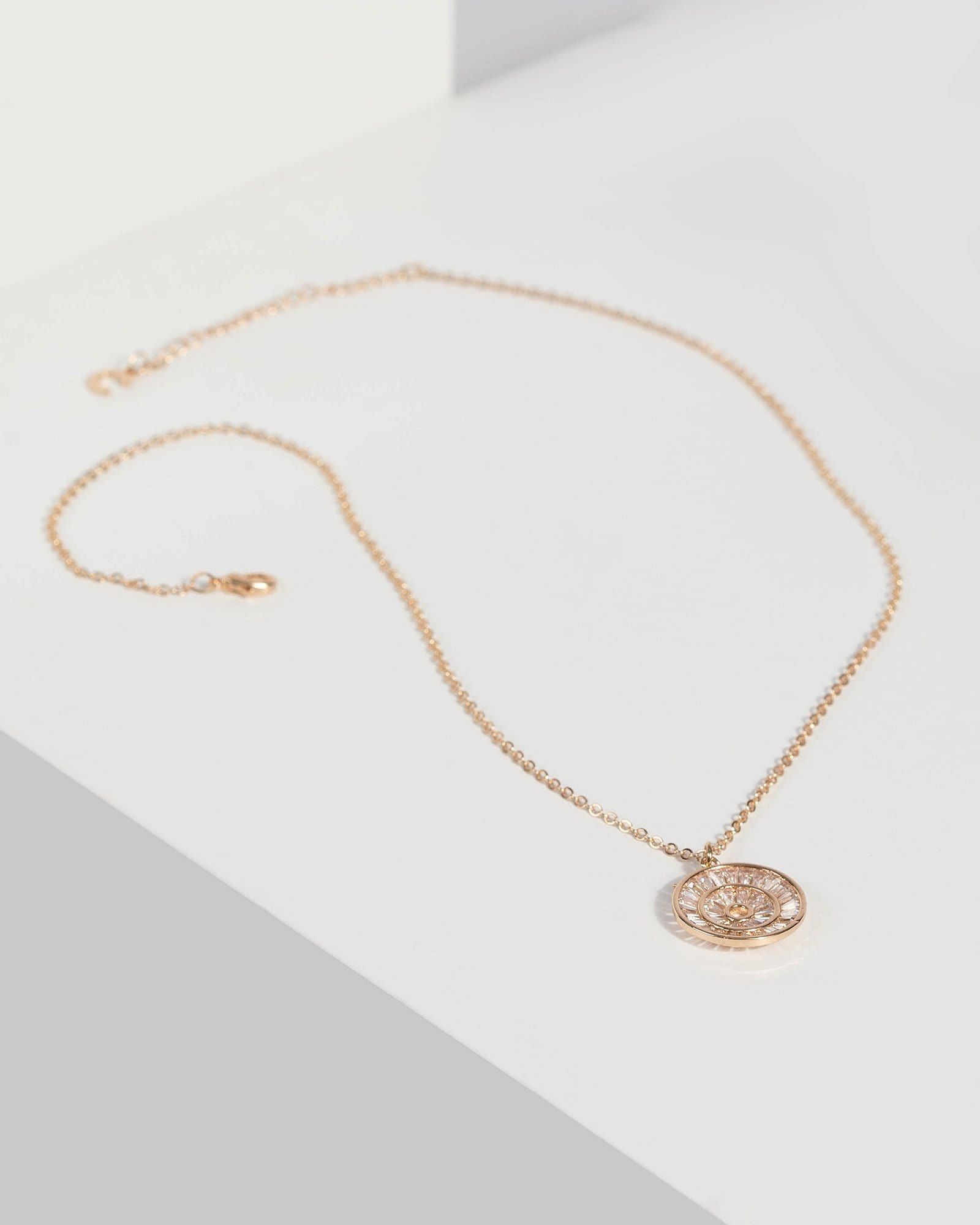 Gold Round Cubic Zirconia Pendant Necklace sold by Collete Hayman product image thumbnail 2