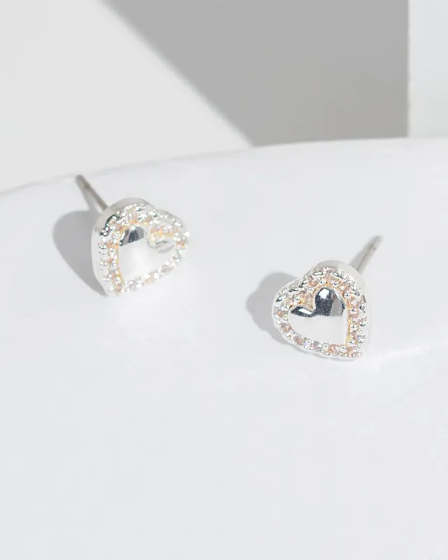 Crystal  Framed Heart Stud Earrings sold by Collete Hayman
