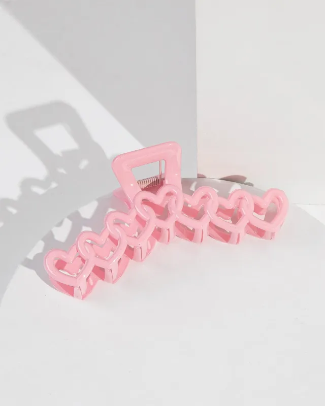 Pink Multi Open Love Heart Claw Clip sold by Collete Hayman