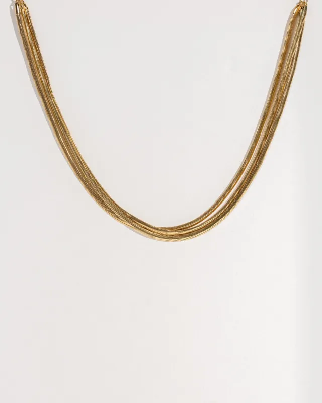 Gold Snake Chain Double Necklace sold by Collete Hayman