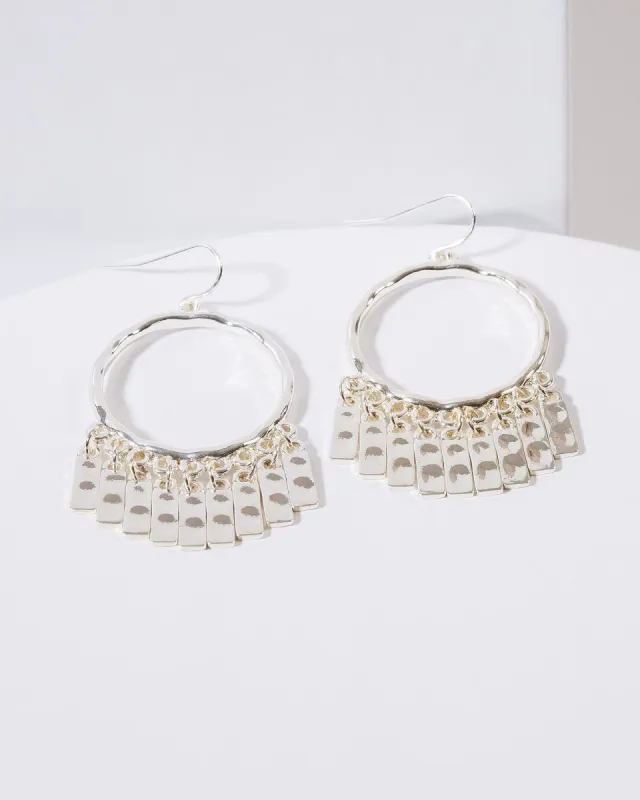 Silver Dangle Hoop Hook Drop Earrings sold by Collete Hayman