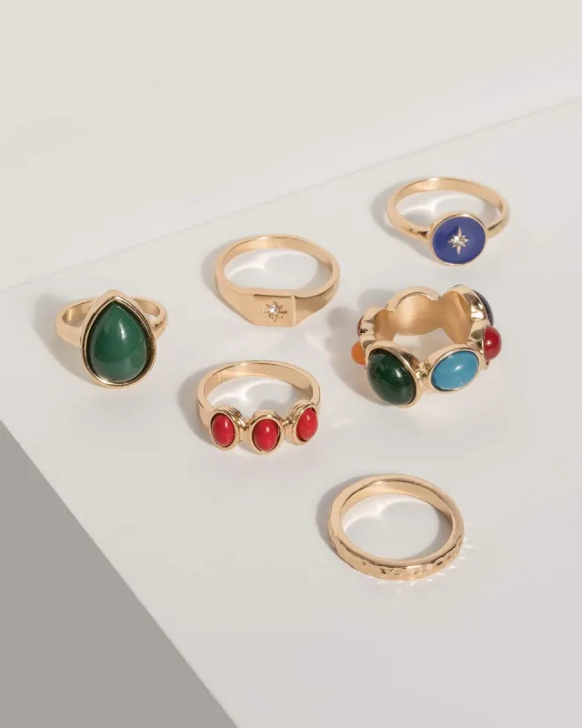 Multi Colour Stone Ring Pack sold by Collete Hayman