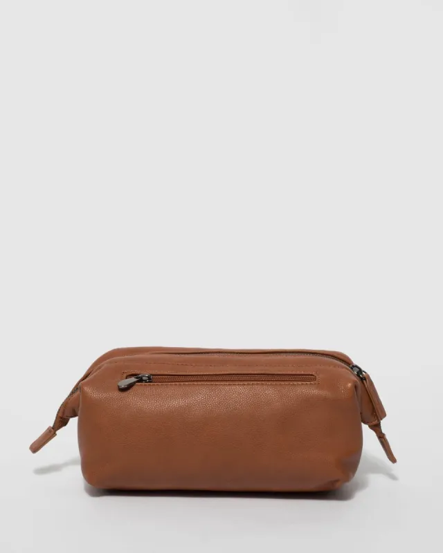 Tan Structured Toiletry Bag sold by Collete Hayman
