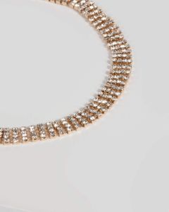 Gold Crystal Multi Row Necklace sold by Collete Hayman