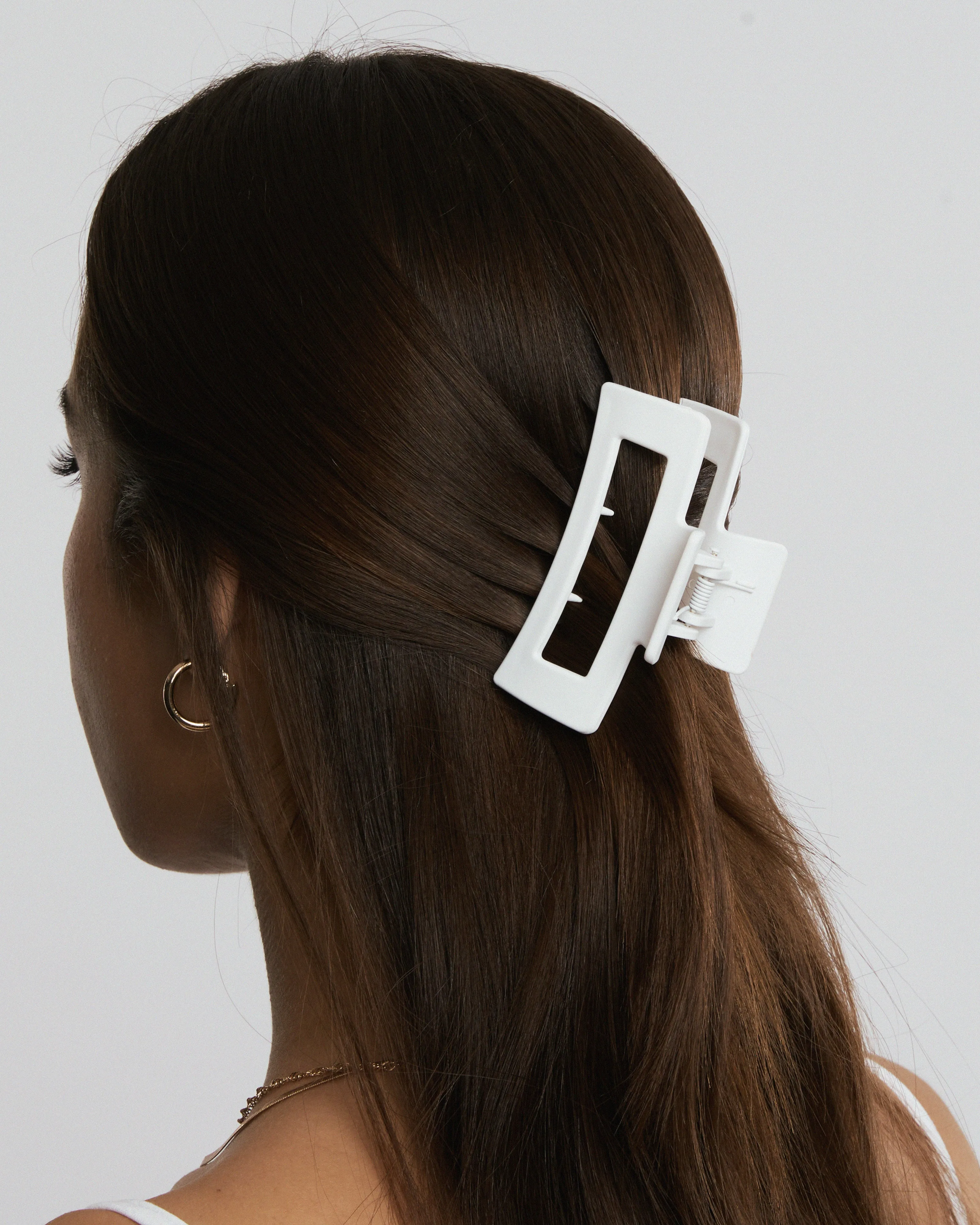 White Rectangle Matte Claw Clip sold by Collete Hayman product image thumbnail 4