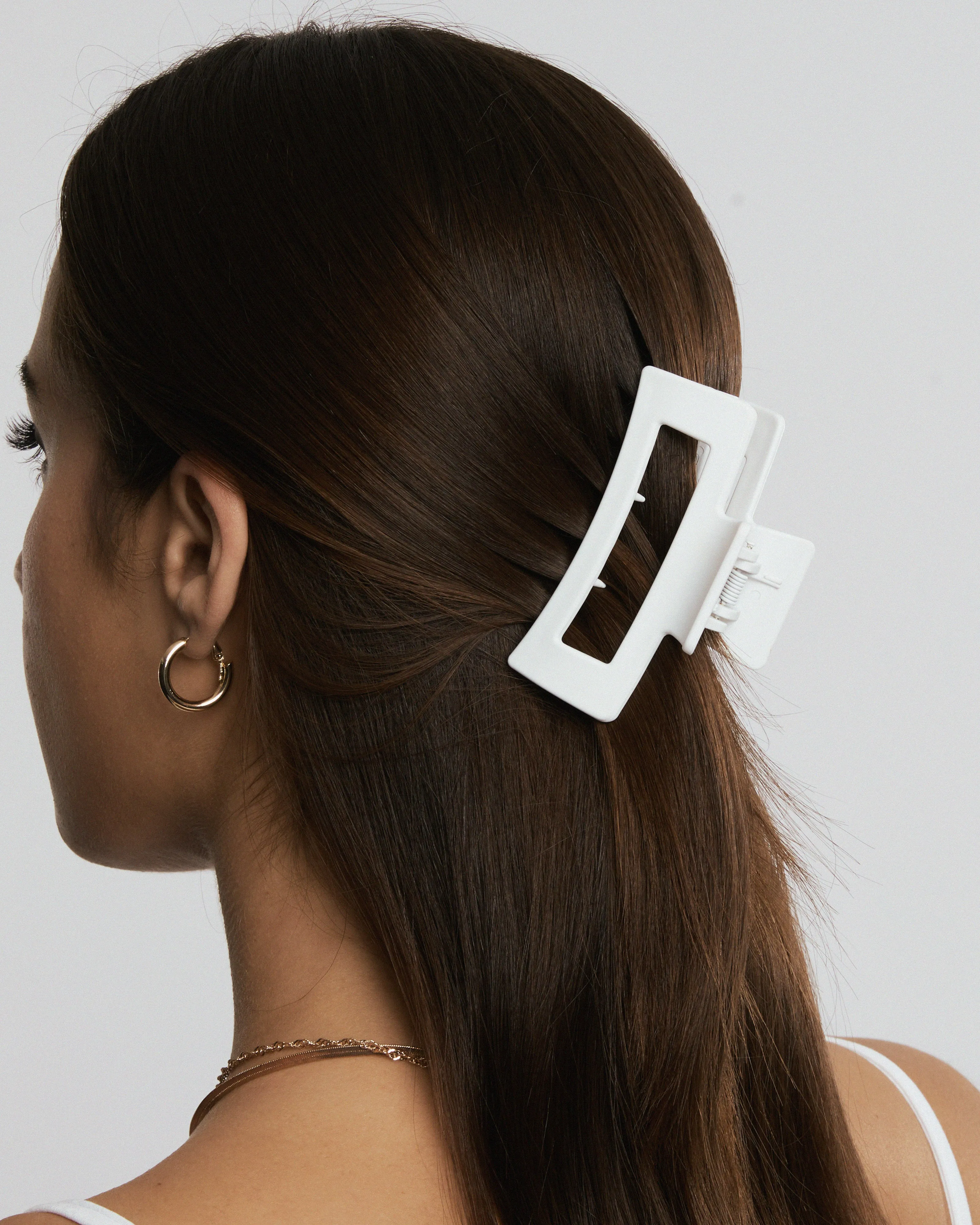 White Rectangle Matte Claw Clip sold by Collete Hayman