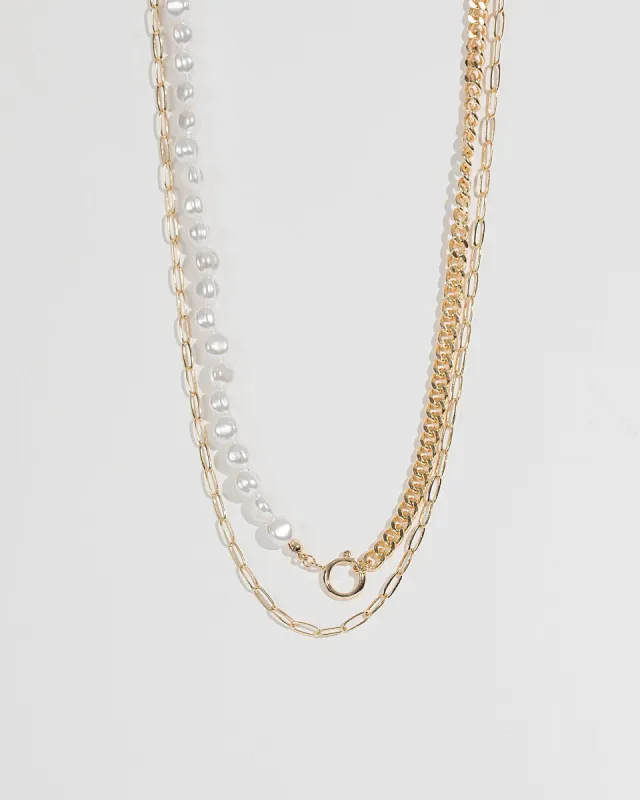 Gold Multi Pack Pearl And Linked Chain Necklace sold by Collete Hayman