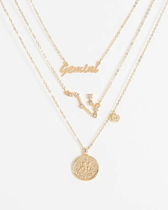 Gold Gemini Zodiac Necklace sold by Collete Hayman