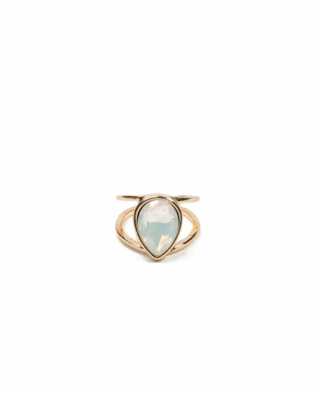 Teardrop Stone Open Band Ring - Medium sold by Collete Hayman