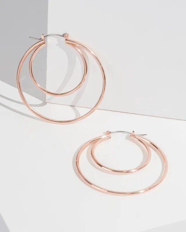 Rose Gold Large Double Hoop Earrings sold by Collete Hayman