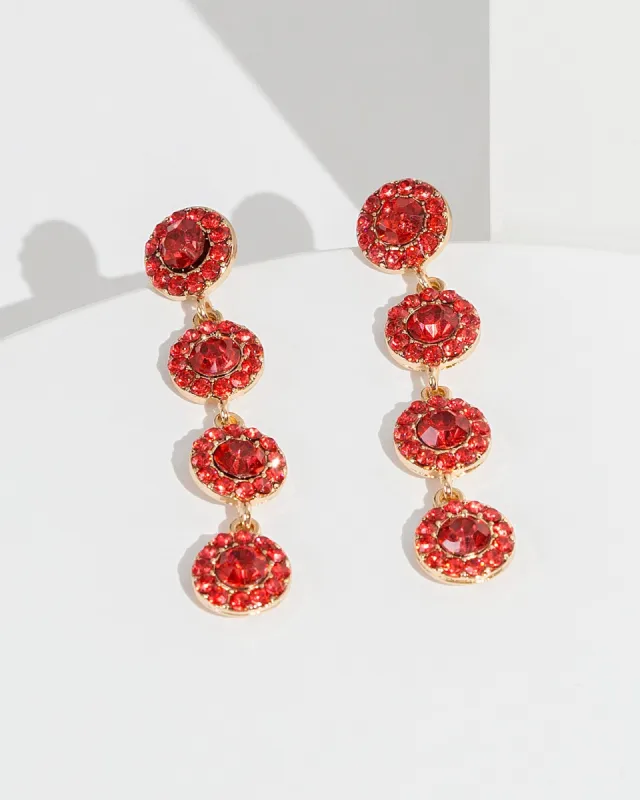 Red Crystal Framed Earrings sold by Collete Hayman
