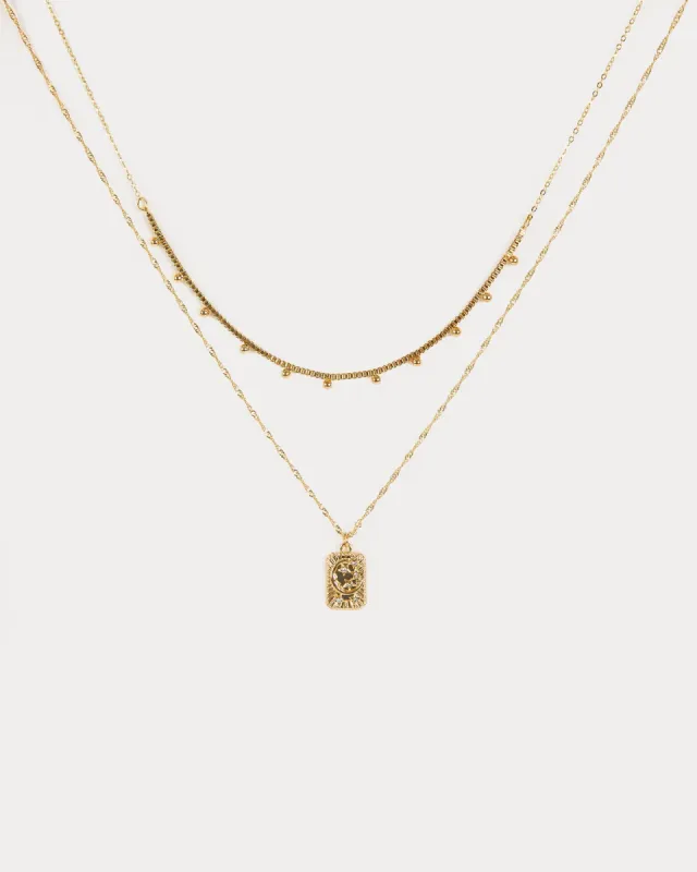 Gold Rectangle Pendant 2pk Necklace sold by Collete Hayman