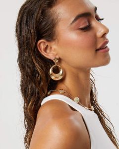 Gold Hammered Door Knocker Earrings sold by Collete Hayman
