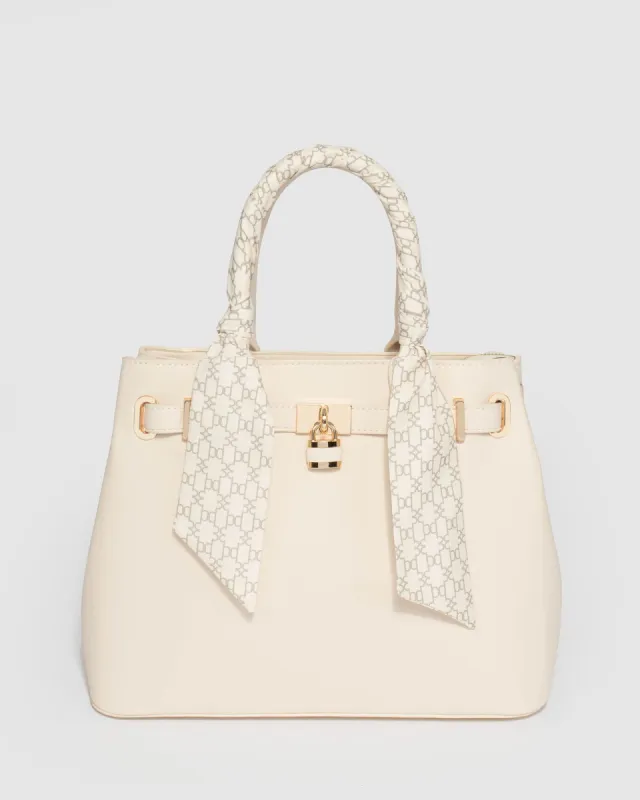Ivory Mary Beth Lock Tote sold by Collete Hayman