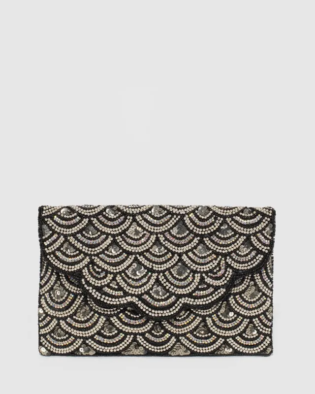 Multi Colour Emilia Beaded Clutch Bag sold by Collete Hayman