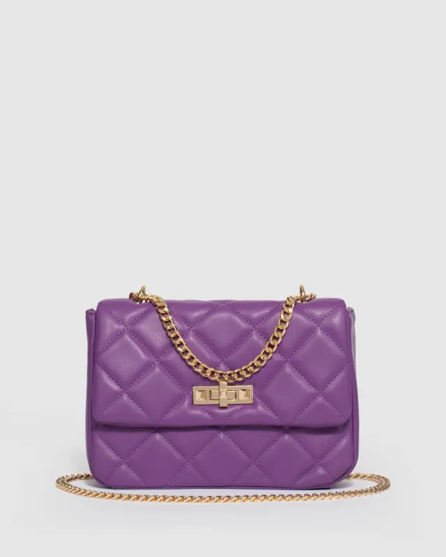 Purple Amillia Stud Lock Crossbody Bag sold by Collete Hayman