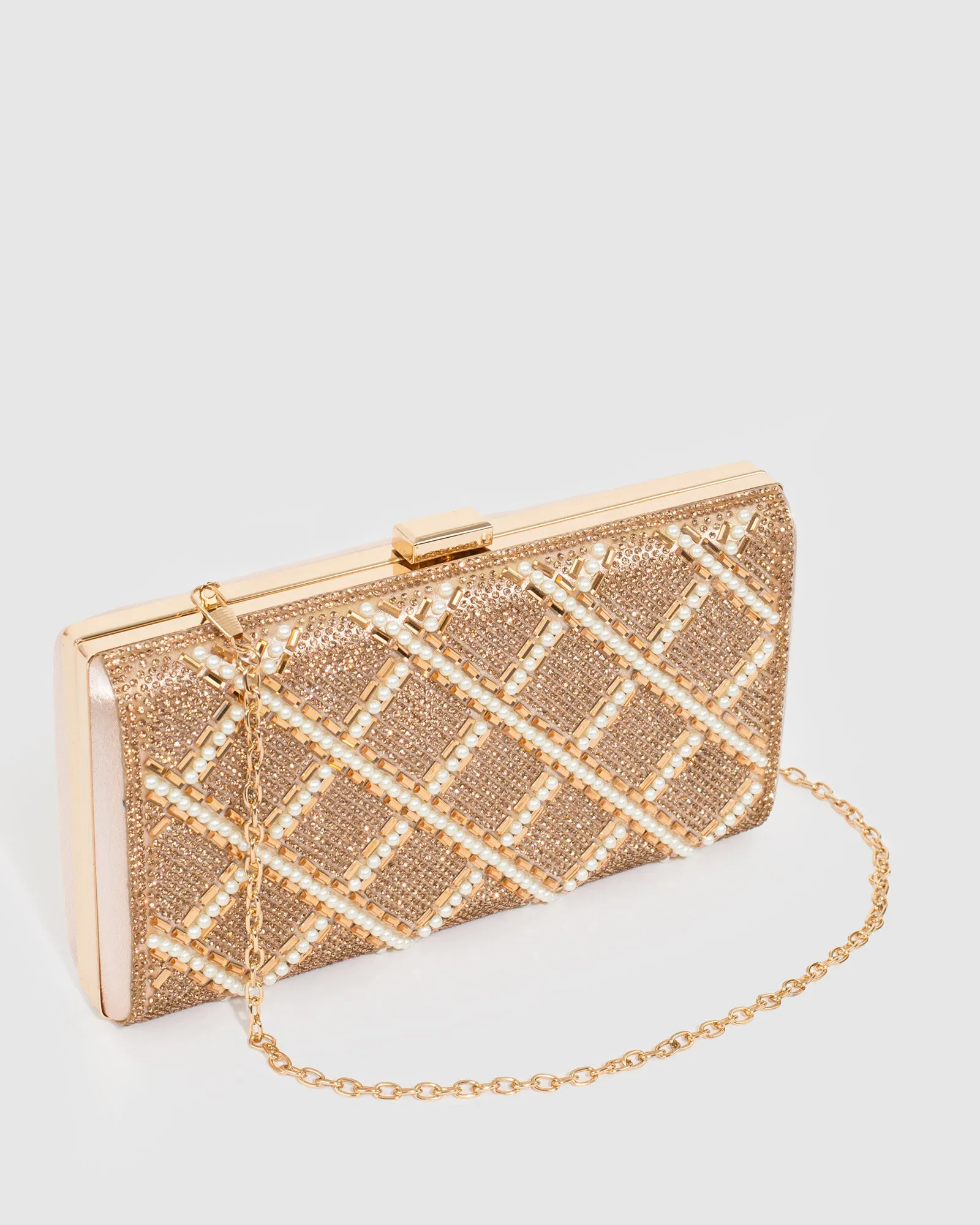 Rose Gold Emma Crystal Clutch Bag sold by Collete Hayman product image thumbnail 2