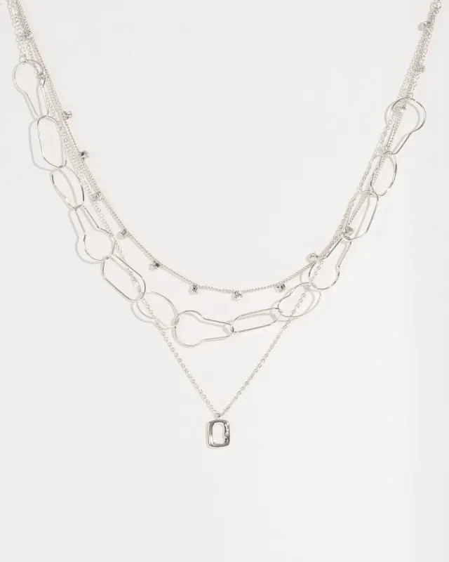 Silver Fine Chain Organic Shape Necklace sold by Collete Hayman