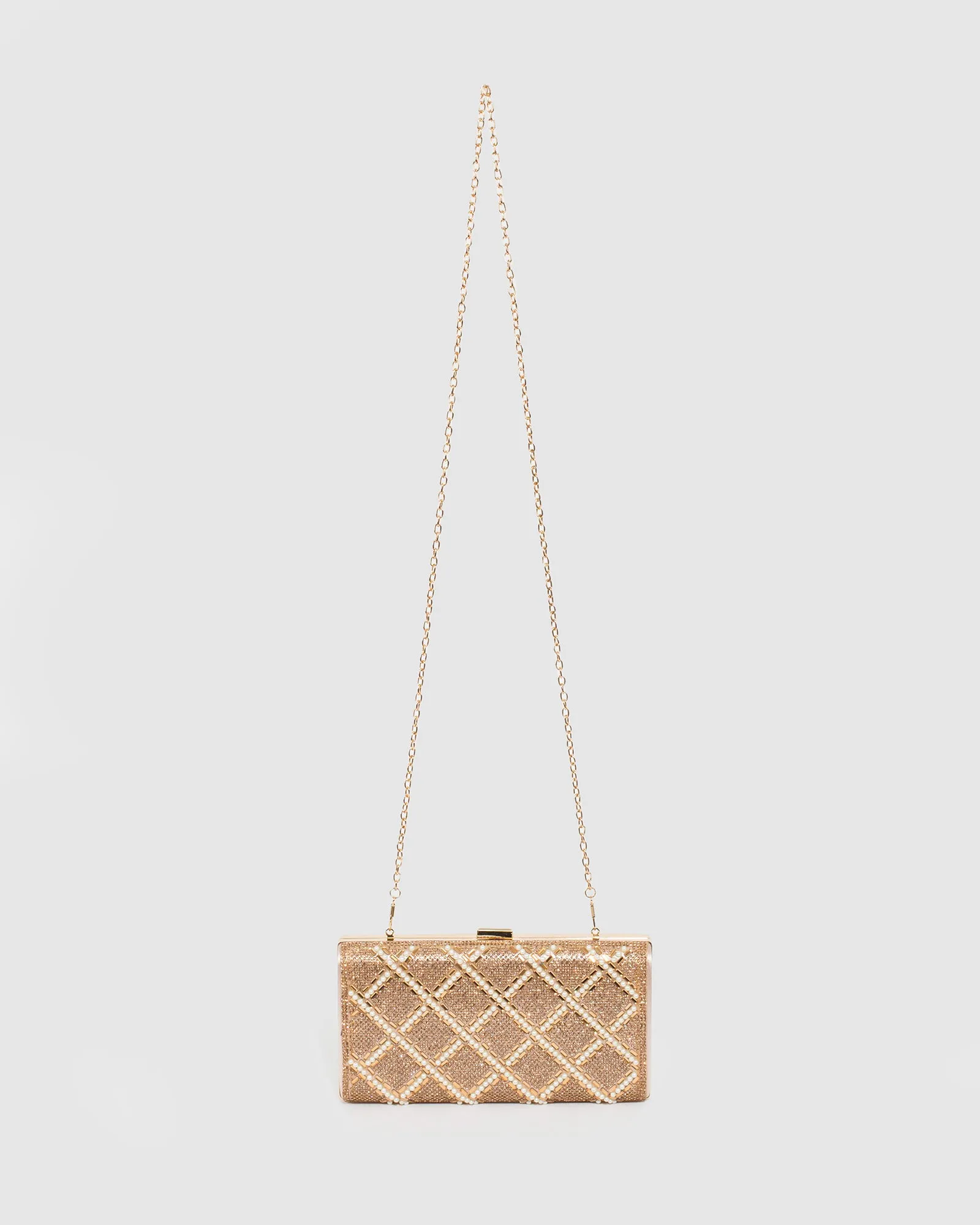 Rose Gold Emma Crystal Clutch Bag sold by Collete Hayman product image thumbnail 3