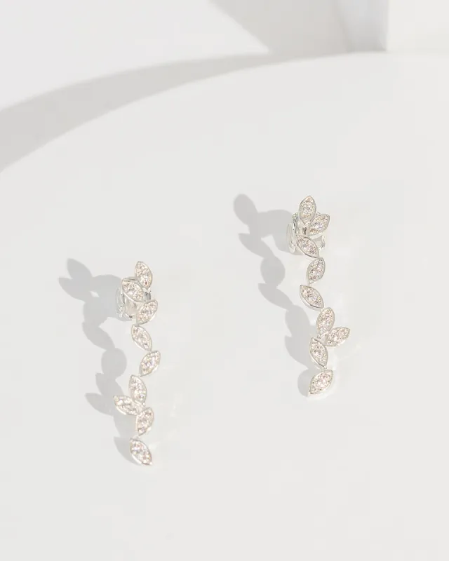Silver Cubic Zirconia Ellipse Cluster Earrings sold by Collete Hayman