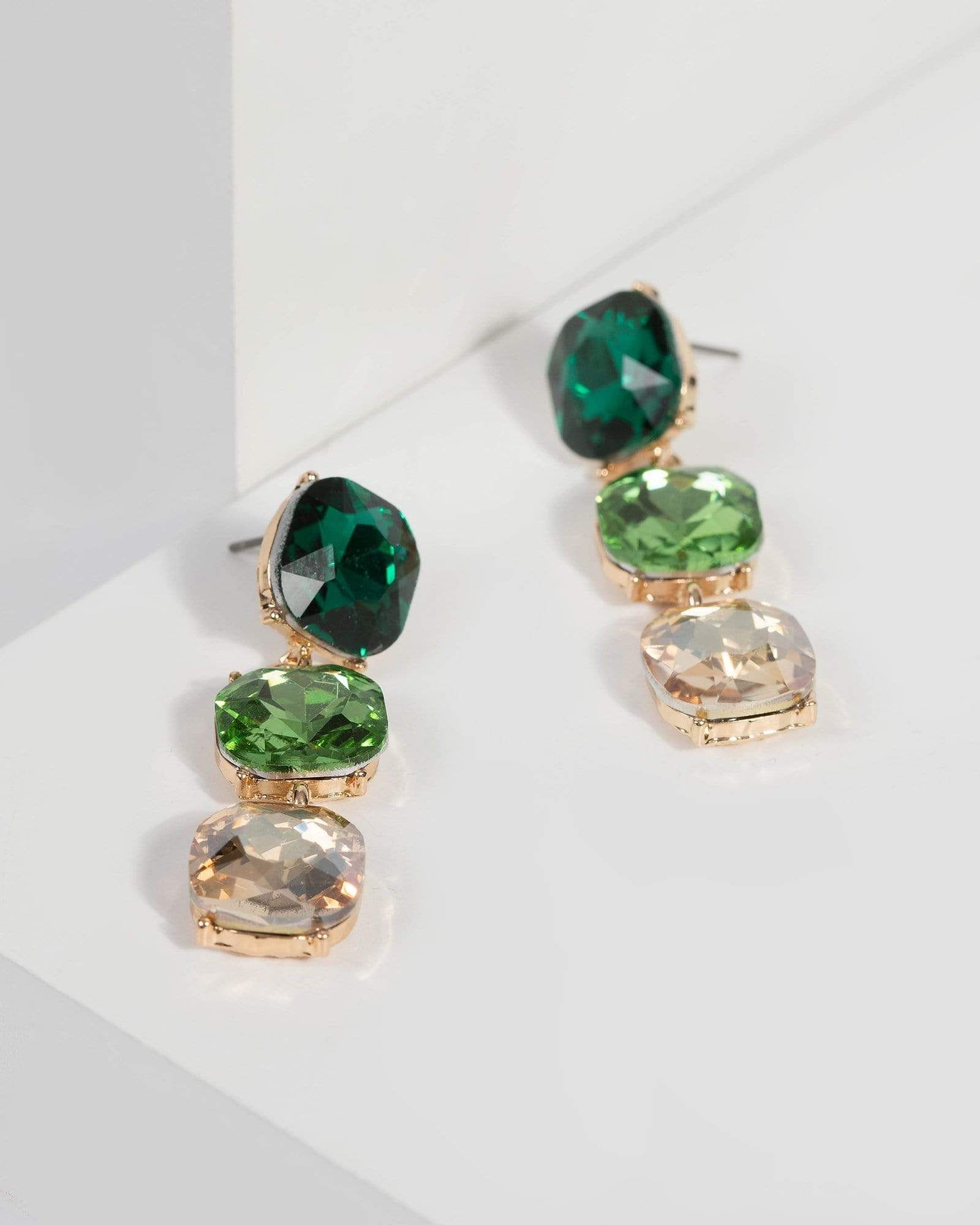 Green Triple Drop Earrings sold by Collete Hayman