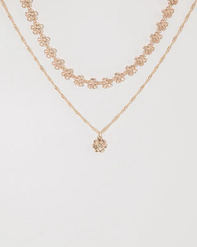Rose Gold Flower Layer Necklace sold by Collete Hayman