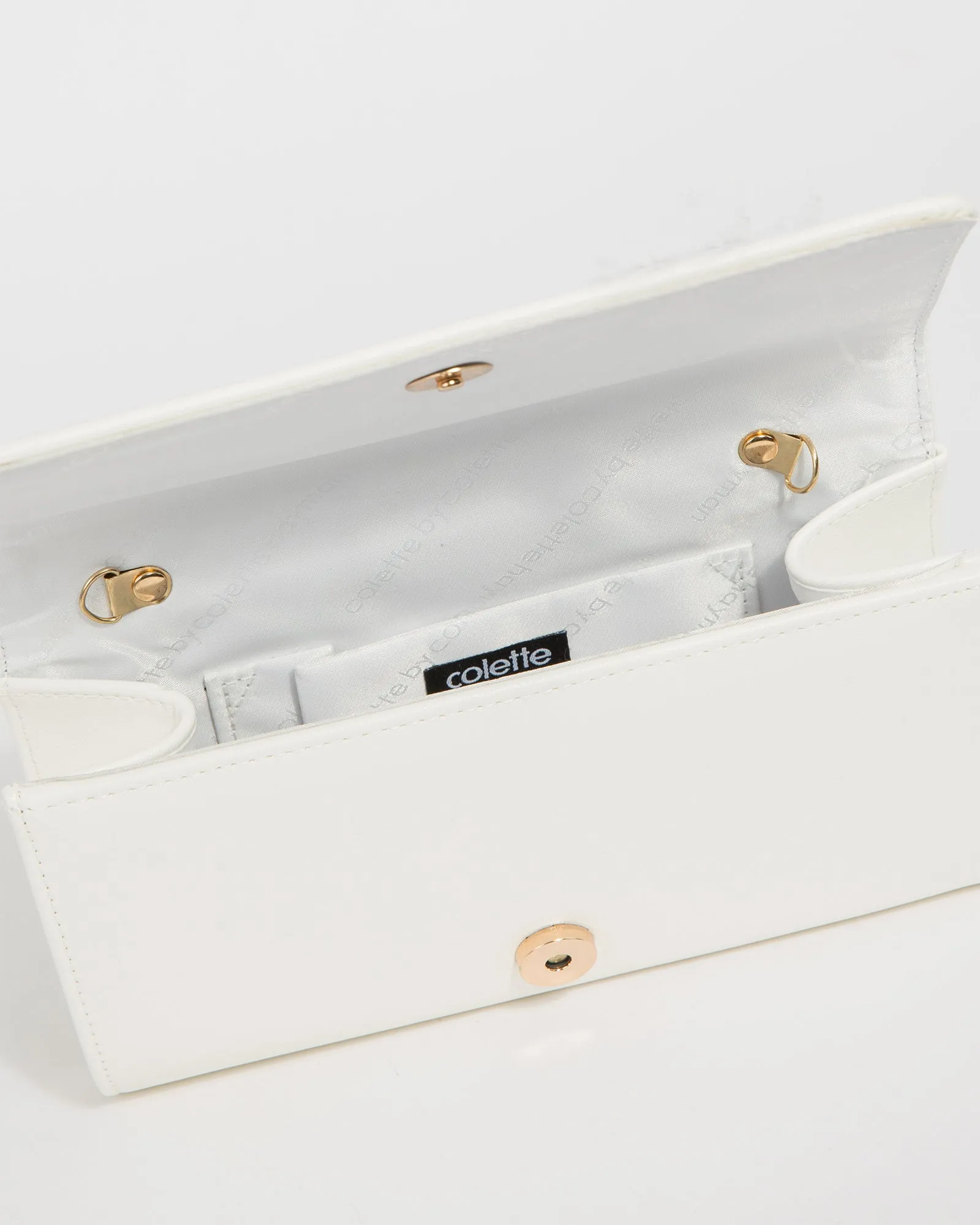 White Meghan Flap Clutch Bag sold by Collete Hayman product image thumbnail 5
