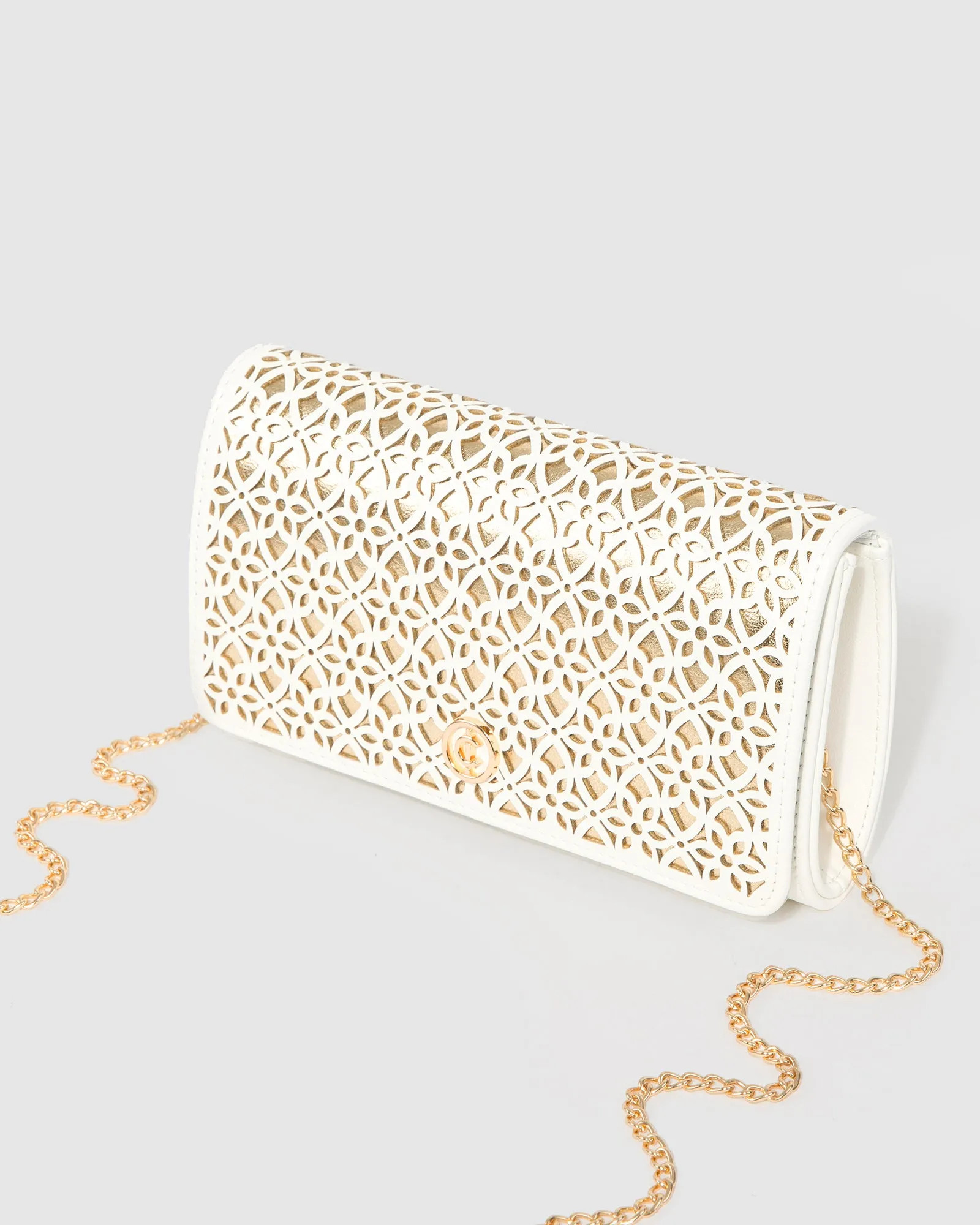 White Meghan Flap Clutch Bag sold by Collete Hayman product image thumbnail 4