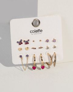 Pink Stud Heart Hoop Earring Pack sold by Collete Hayman