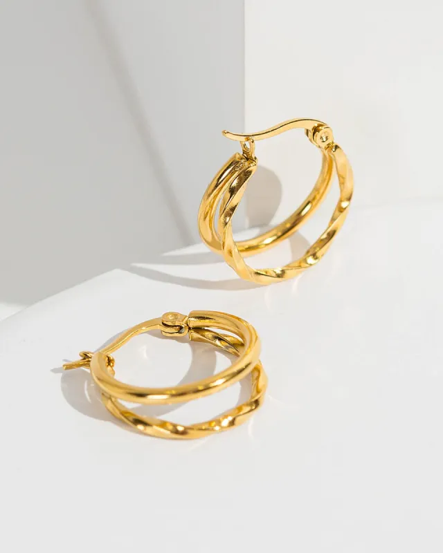 Textured Double Hoop Earrings sold by Collete Hayman