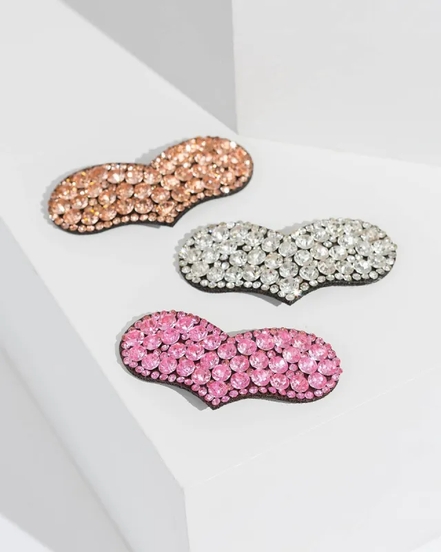 3 Pack Crystal Love Heart Hair Clips sold by Collete Hayman