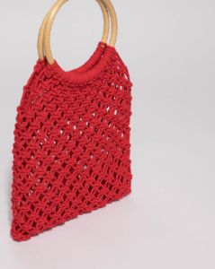 Red Crochet Cane Small Bag sold by Collete Hayman