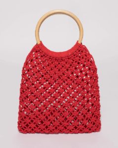 Red Crochet Cane Small Bag sold by Collete Hayman