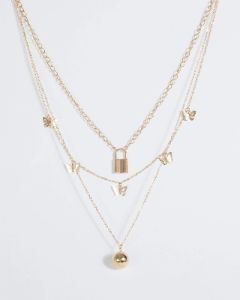 Gold Butterflies Padlock Necklace sold by Collete Hayman