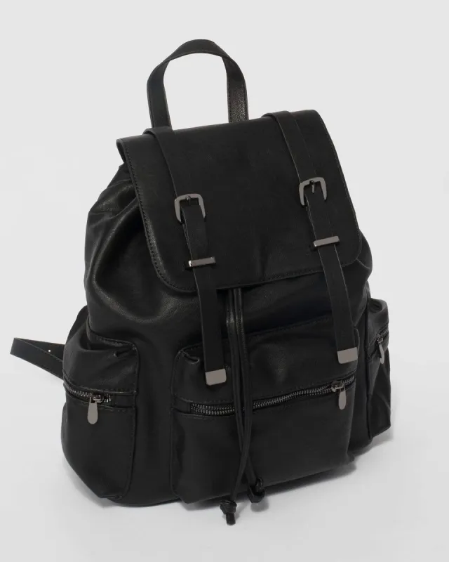 Black Sunny Buckle Backpack sold by Collete Hayman