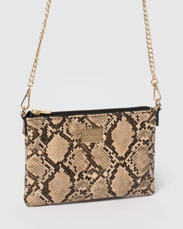 Python Plain Peta Chain Crossbody Bag sold by Collete Hayman