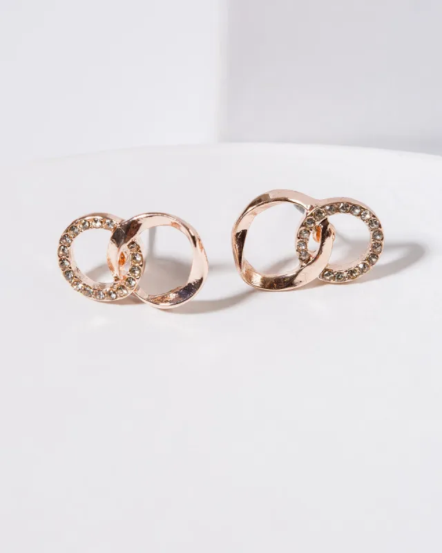Rose Gold Double Hoop Stud Earrings sold by Collete Hayman