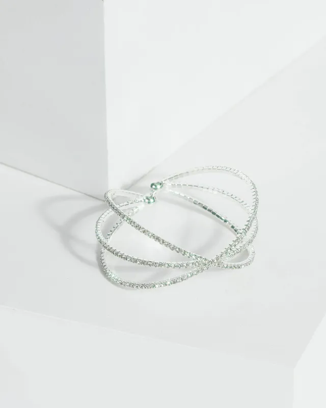 Diamante Layered Crossover Cuff Wristwear sold by Collete Hayman