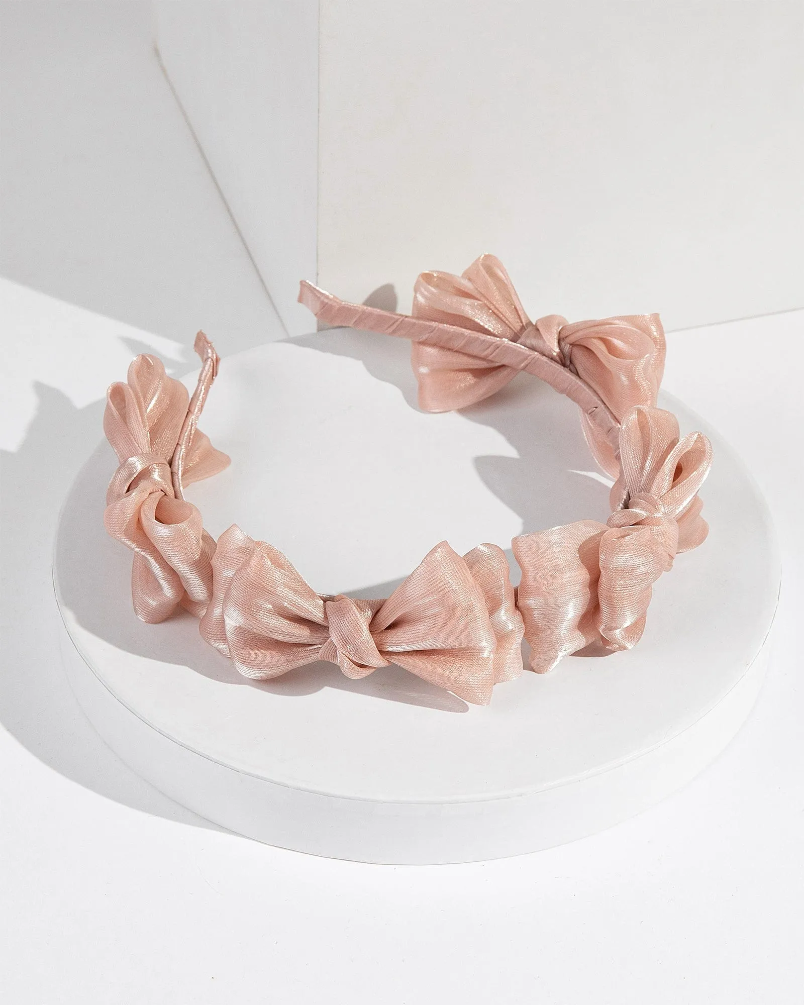 Pink Fabric Bow Headband sold by Collete Hayman product image thumbnail 2