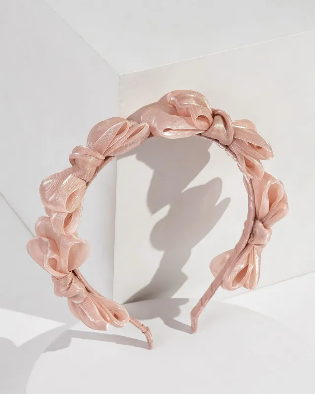 Pink Fabric Bow Headband sold by Collete Hayman