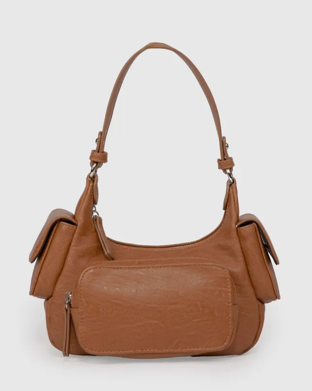 Tan Delilah Pocket Shoulder Bag sold by Collete Hayman
