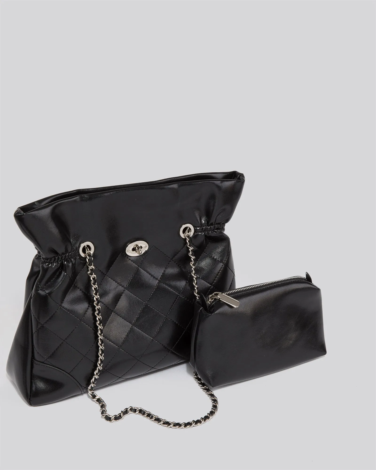 Black Gemma Quilt Shoulder Bag sold by Collete Hayman product image thumbnail 3