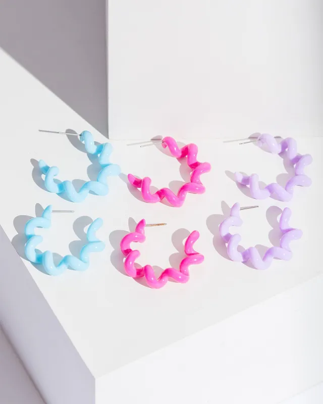 Multi Colour Curly Hoop Earring Pack sold by Collete Hayman