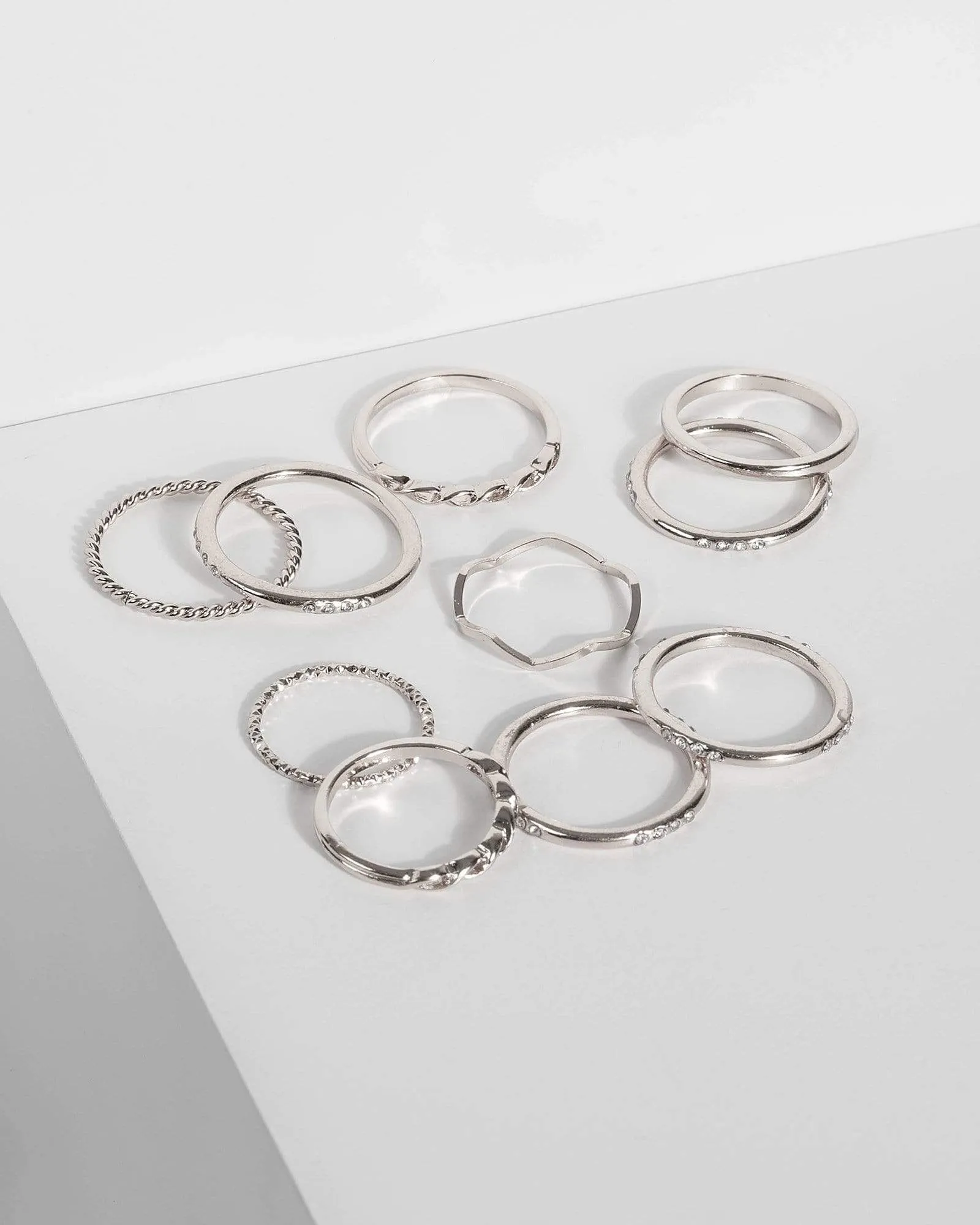 Silver Twist Detail Band Ring Set sold by Collete Hayman