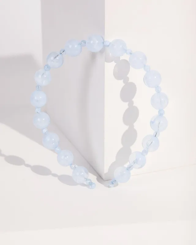 Blue Marble Effect Beaded Headband sold by Collete Hayman