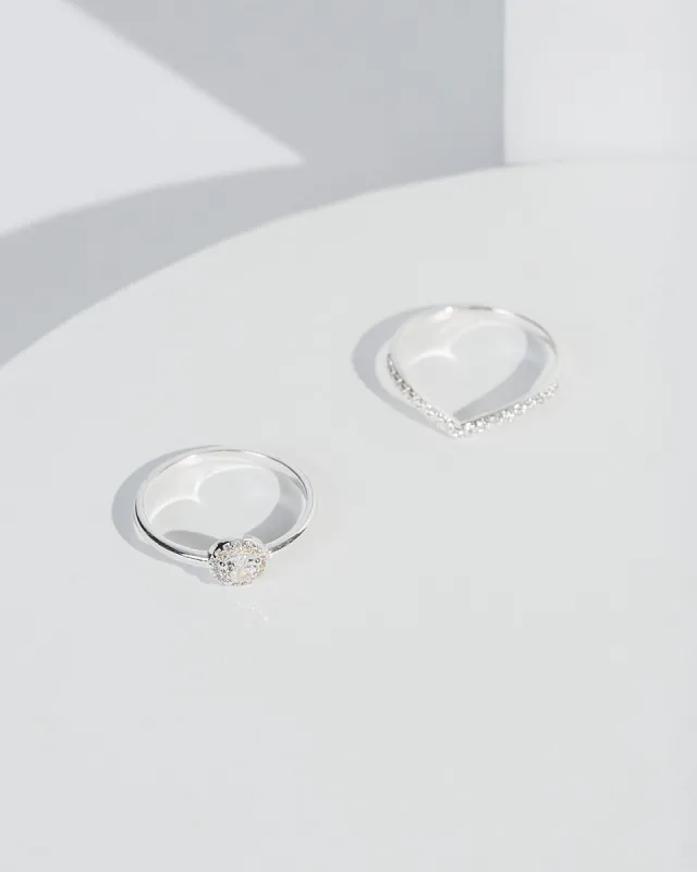 Crystal Halo V Cubic Zirconia Ring Pack sold by Collete Hayman