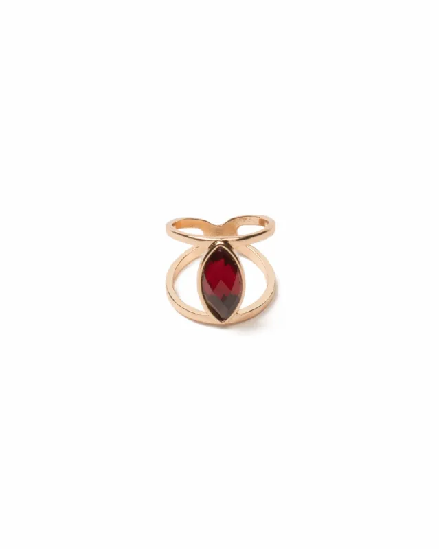 Red Gold Tone Navette Double Band Ring - Small sold by Collete Hayman
