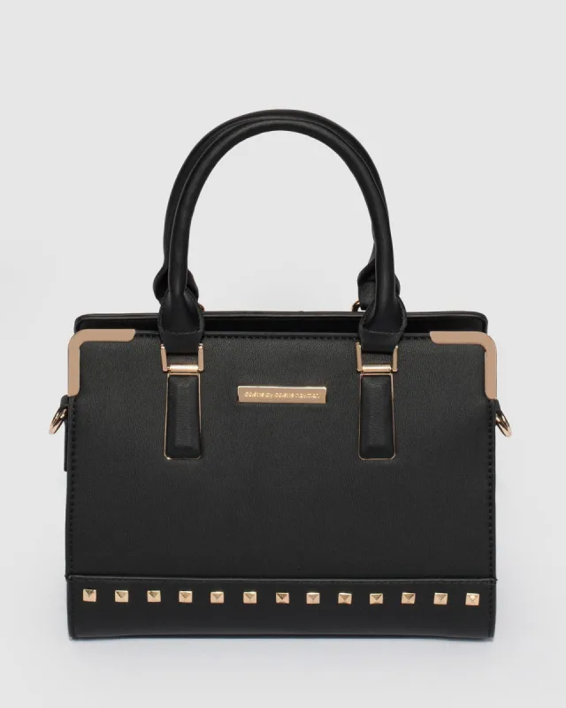 Black Stef Panel Stud Tote Bag sold by Collete Hayman