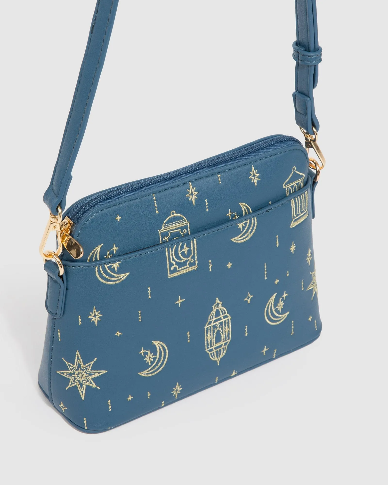 Blue Karen Embroidered Crossbody Bag sold by Collete Hayman product image thumbnail 3